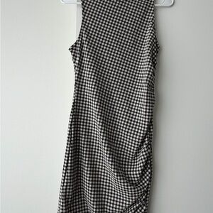 NWT Zara Monochrome Checkered Midi Dress